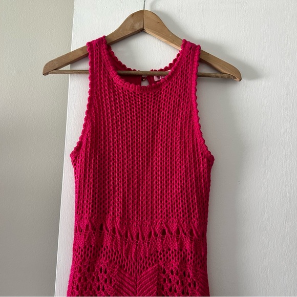 Lilly Pulitzer Molly Azalea pink harbor crochet sleeveless sweater dress - Picture 4 of 6